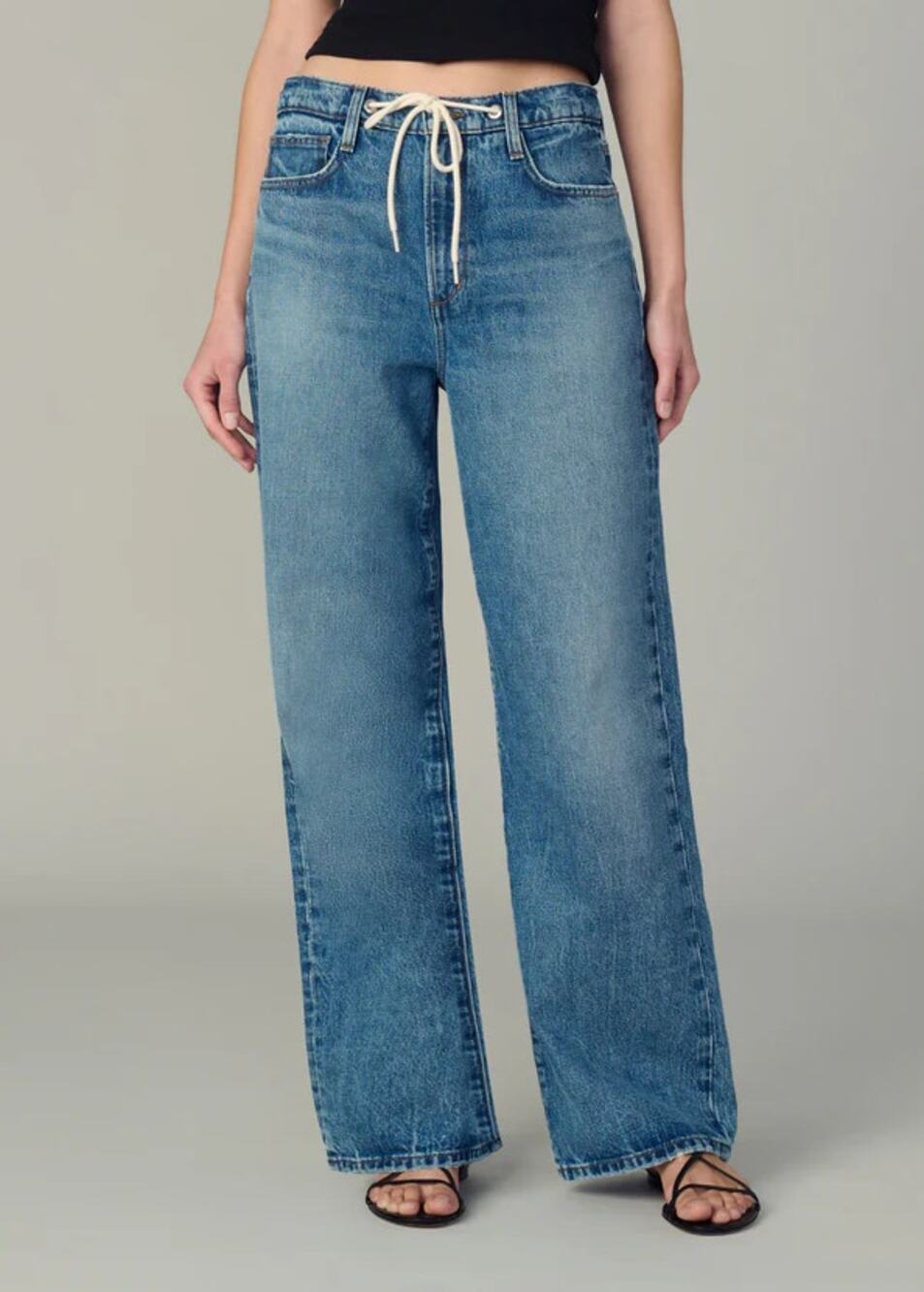 JOE'S JEANS Women's The Ryan Drawcord Jeans Size 32 Blue Impact Wide Leg NWT